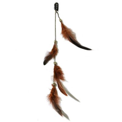Zac's Alter Ego - Aprox. 38cm Feather & Chain Haarverlängerung - Braun